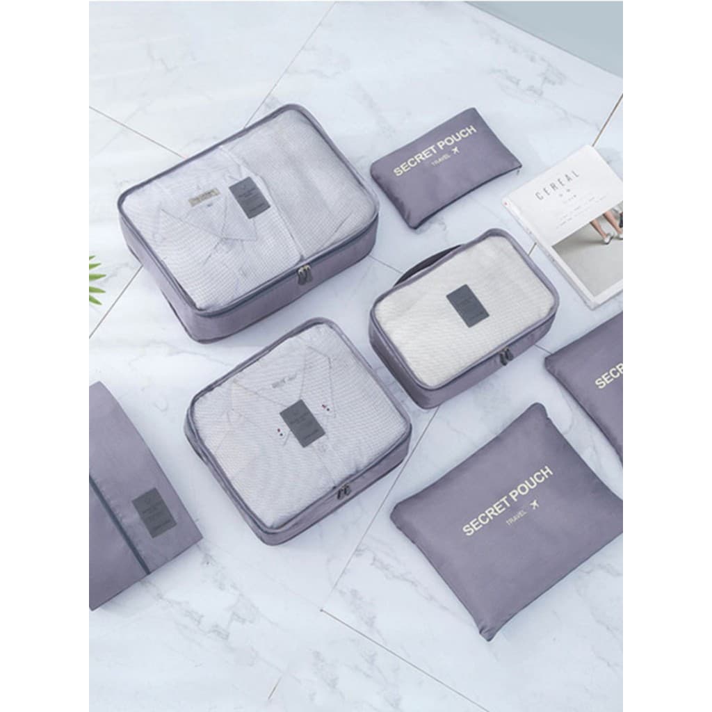 Saco de armazenamento de viagem saco de armazenamento bagagem roupas organizador saco conjunto de 7 peças sapatos roupa