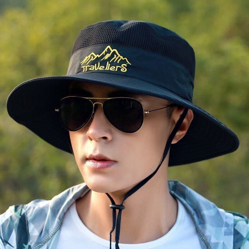 Chapéu masculino feminino verão chapéu de sol montanhismo pesca chapéu de sol ao ar livre respirável chapéu de sol cicli