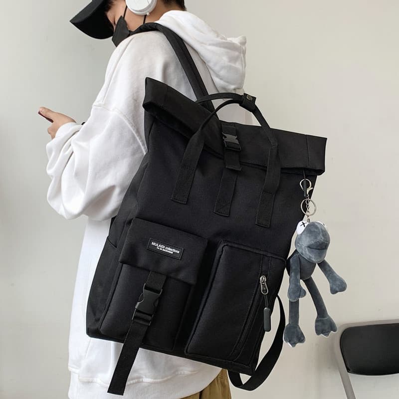 Mochila masculina júnior escola secundária estudantes universitários mochila grande capacidade Harajuku lazer multifunci