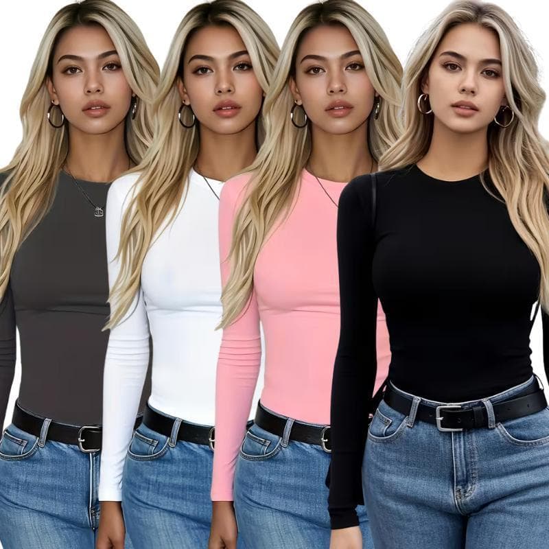 Kit 2 Camisas Térmicas Feminina Proteção Uv 50+ Camiseta Blusa Fria Academia Manga Longa