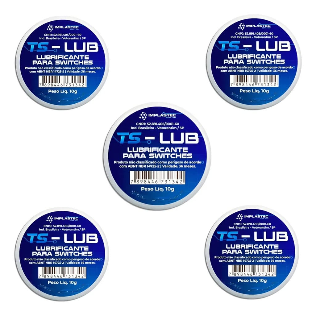 5x Graxa Lubrificante  Switches Teclados Gatilhos Ts-lub 10g