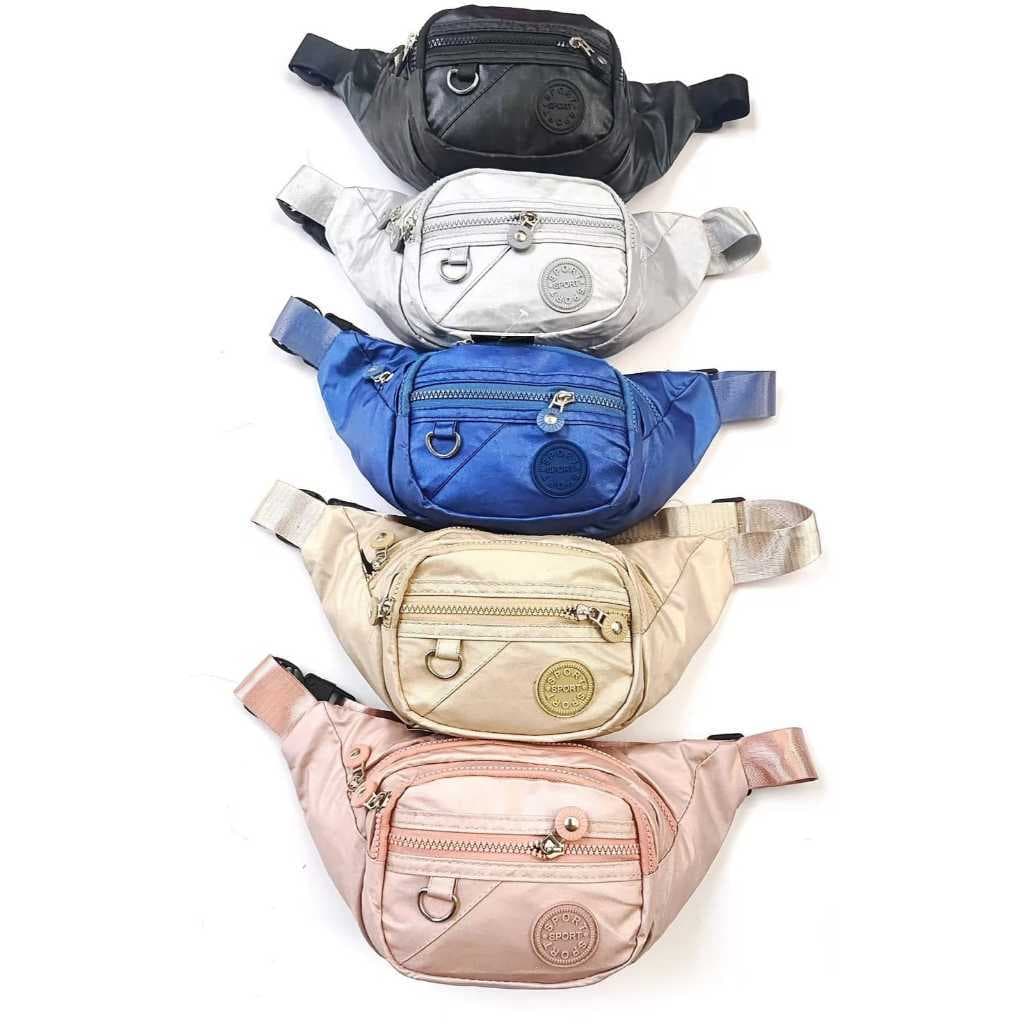 Pochete Esportiva Feminina Em Nylon Impermeável Com Zíper-Casual E Viagem