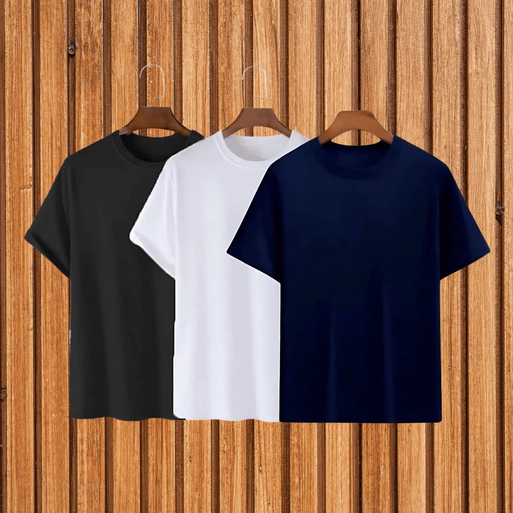 Kit 3 Camisas Básicas Camiseta Masculina 100% Algodão 30.1 Feminina Unissex Blusa T-Shirt Promoção