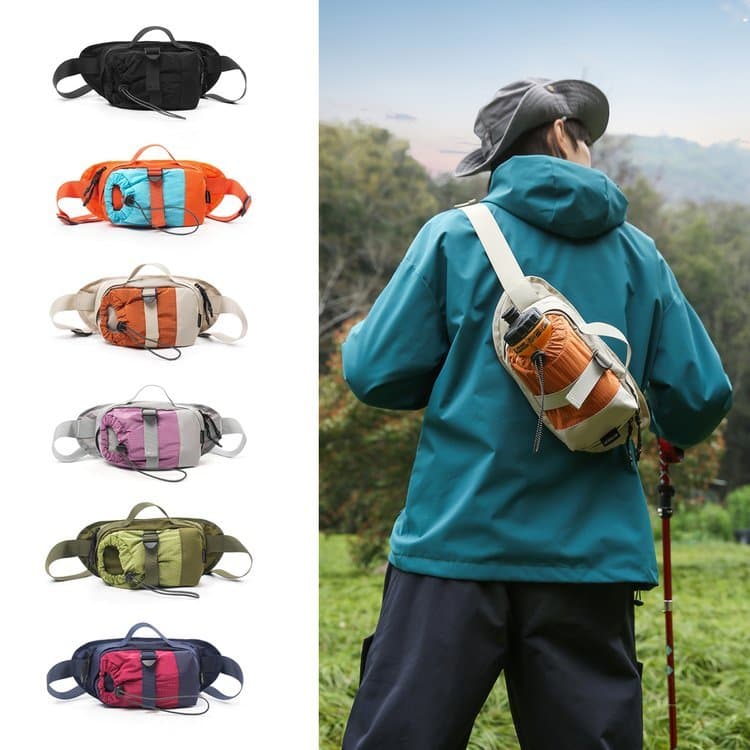 Nova bolsa de copo de água para montanhismo ao ar livre, leve, pequena, bolsa de ombro masculina, bolsa de peito para vi