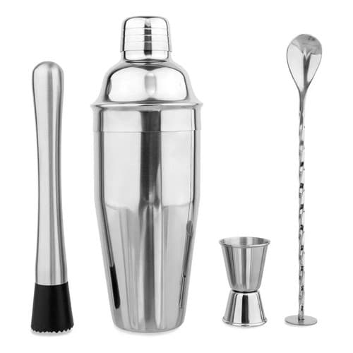 Kit Caipirinha Barman Coqueteleira Inox 750 Ml Combo 4 Peças