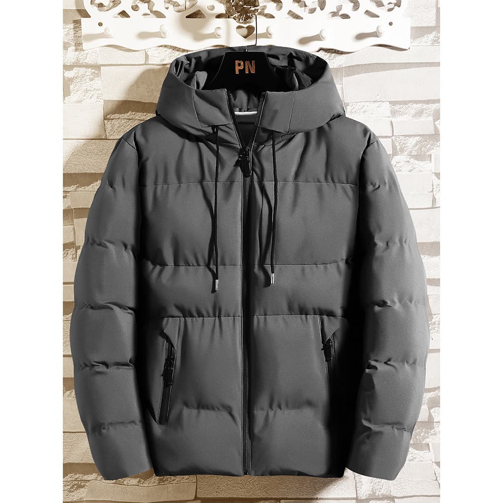 Inverno forro de lã grosso acolchoado jaqueta masculina outono inverno quente para baixo acolchoado jaqueta pão com capu