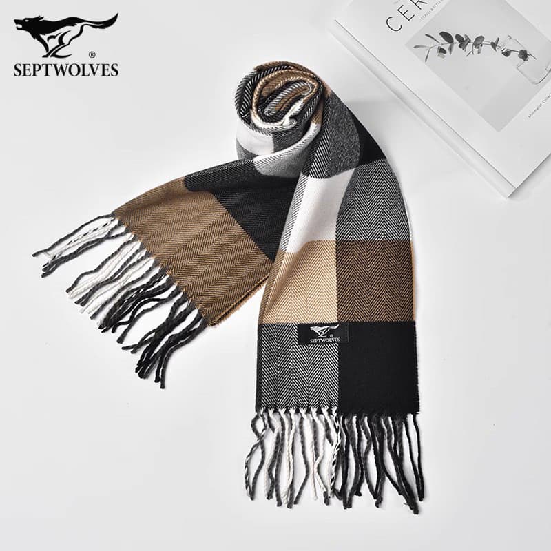 Sete lobos cachecol masculino inverno malha cachecol à prova de frio mantendo quente novo estilo inverno outono enviar m