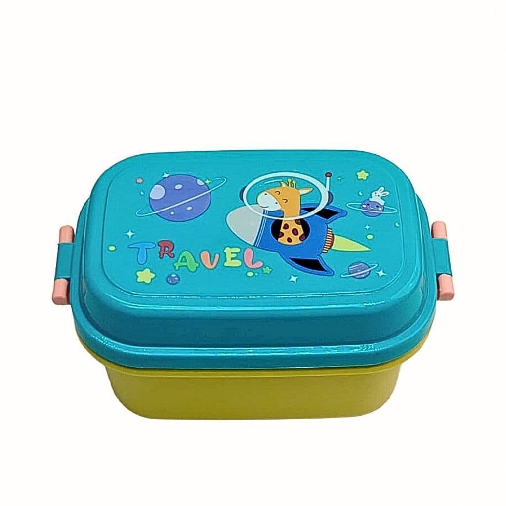 Lancheira Infantil Compacta Para Mochila Marmita Escolar Dupla Com Encaixe De Talher