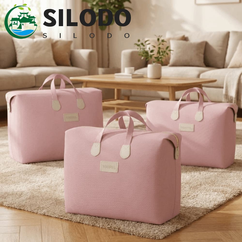 Saco De Armazenamento De Colcha De Roupas SILODO , Portátil De Grande Capacidade , Resistente Ao Desgaste