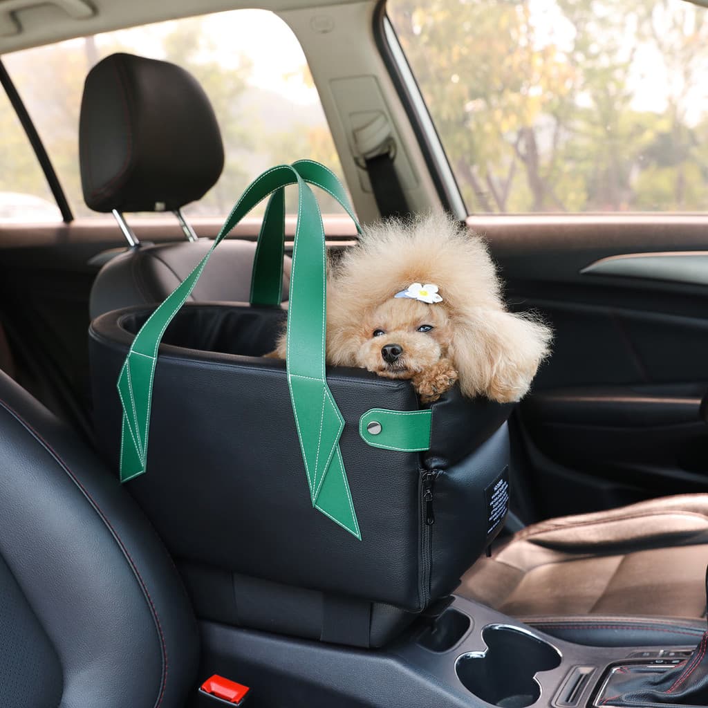 Amor animal de estimação artesanal pequeno cão pet couro controle Central ninho assento de segurança do carro saco ninho