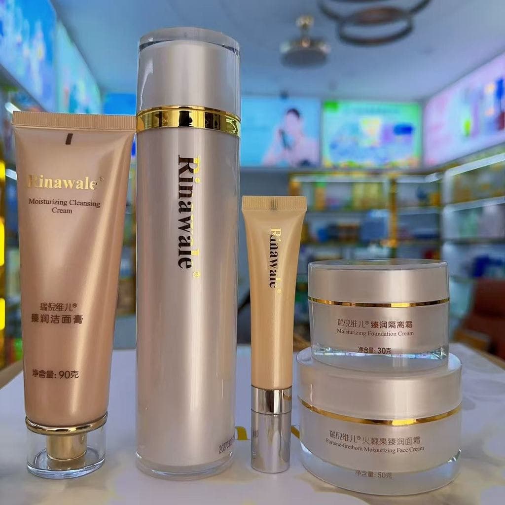 Ru Ni Weier genuíno fogo espinho conjunto de frutas limpador Facial Toner creme para os olhos isolamento creme Facial co