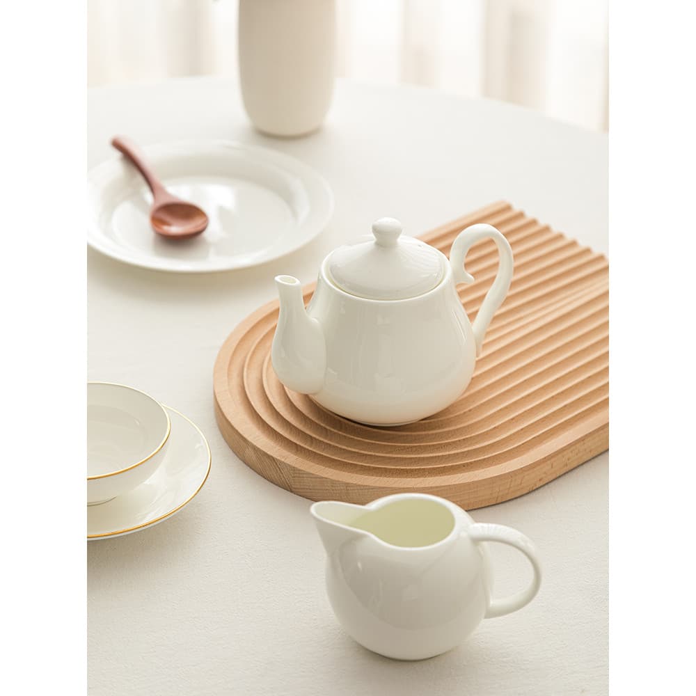 Puro branco cerâmica osso China grande bule de alta temperatura filtro chaleira fria bule café doméstico conjunto chá po