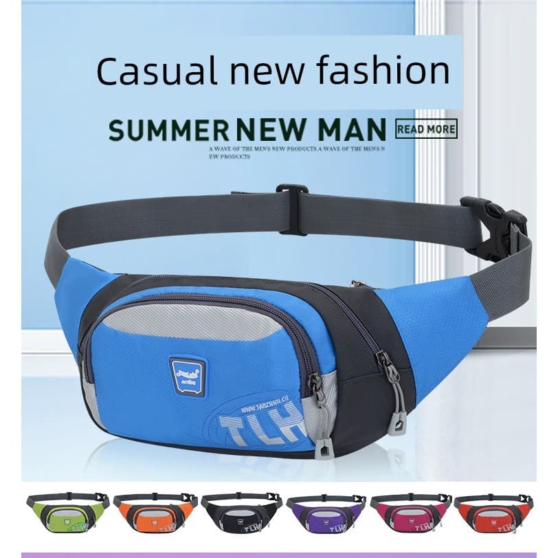 Bolsa de cintura masculina feminina multifuncional de grande capacidade, caixa registradora repelente de água, bolsa de