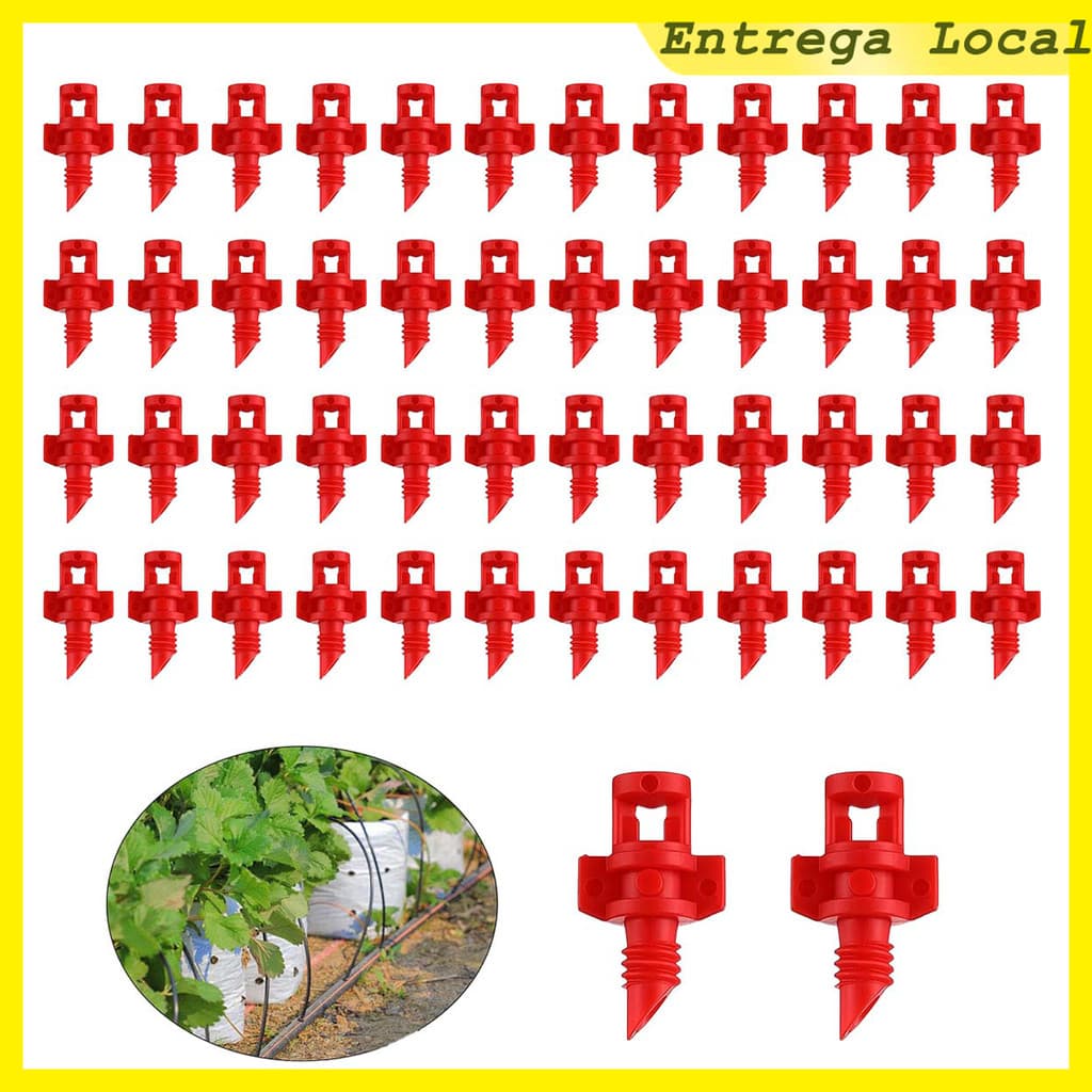 50 Pçs 360° micro pulverizador de aspersão de jardim atomizador, micro pulverizador de bocal de nebulização,vermelho