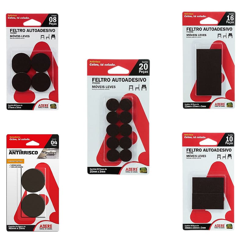 Feltro Protetor Antirrisco Adere Kit com 58 unidades