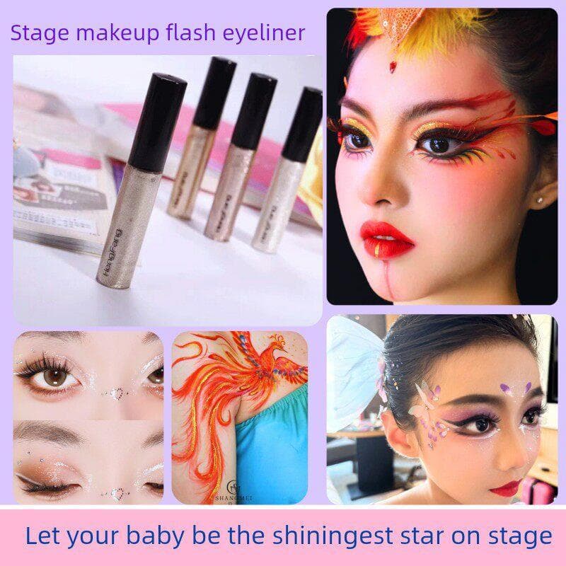 Performance Stage Maquiagem Espumante Diamante Espumante Delineador Líquido Iluminando Sombra Super Espumante Prata Bran