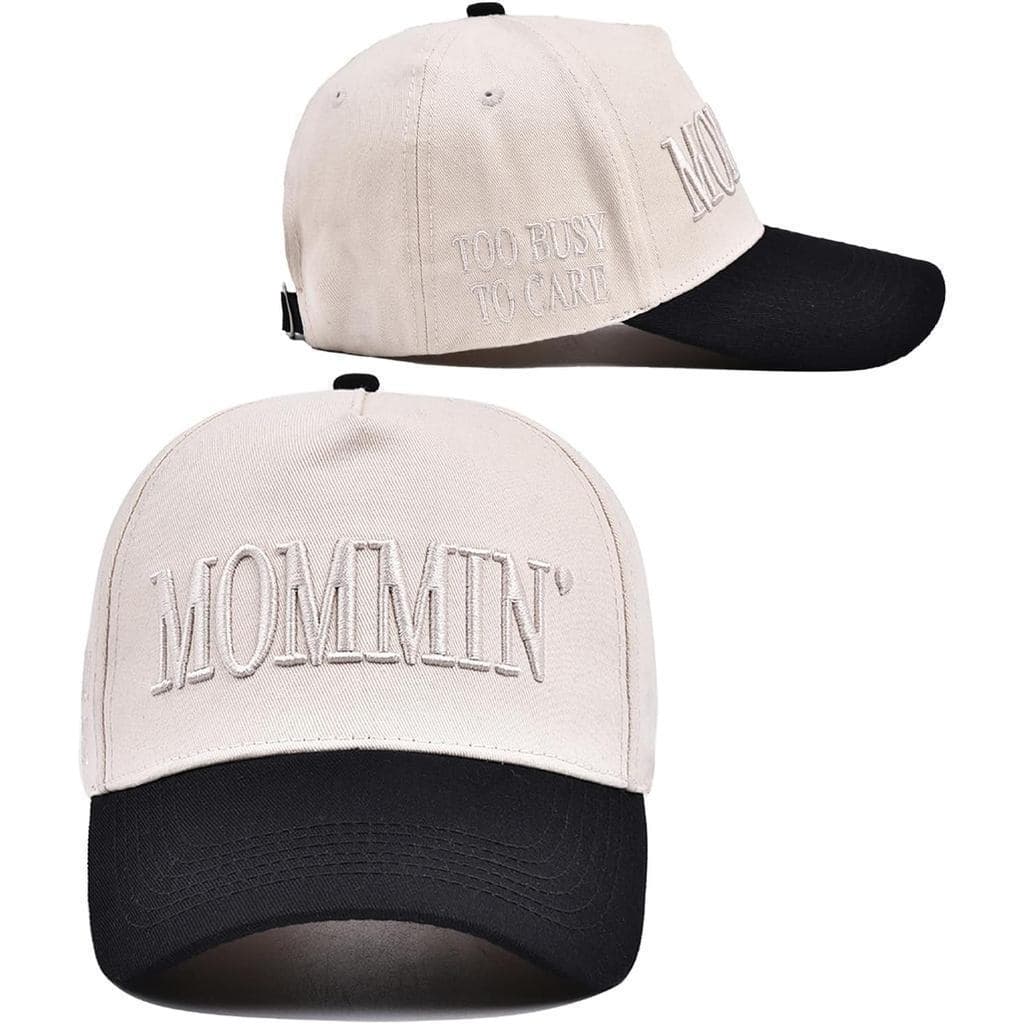 Boné de beisebol vintage unissex em dois tons, estilo "mom", com design de cabeça de cavalo bordado.