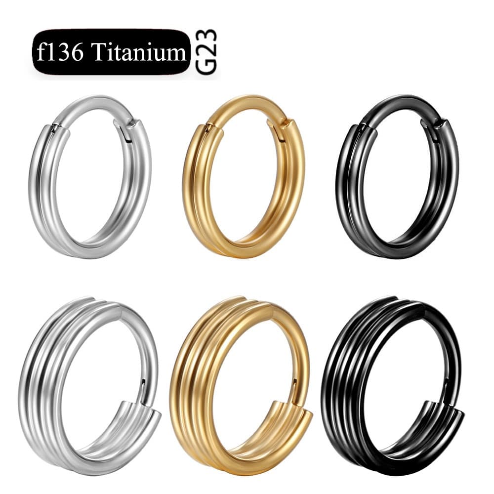 Brincos de argola em liga de titânio G23 16G, brincos articulados, joias para piercing de cartilagem, brincos para septo