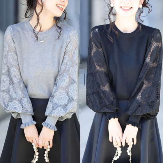 Japão Lotte Venda Quente Pedido Exterior Bottoming Outono Inverno Suéter Feminino de Manga Comprida Costura Falso