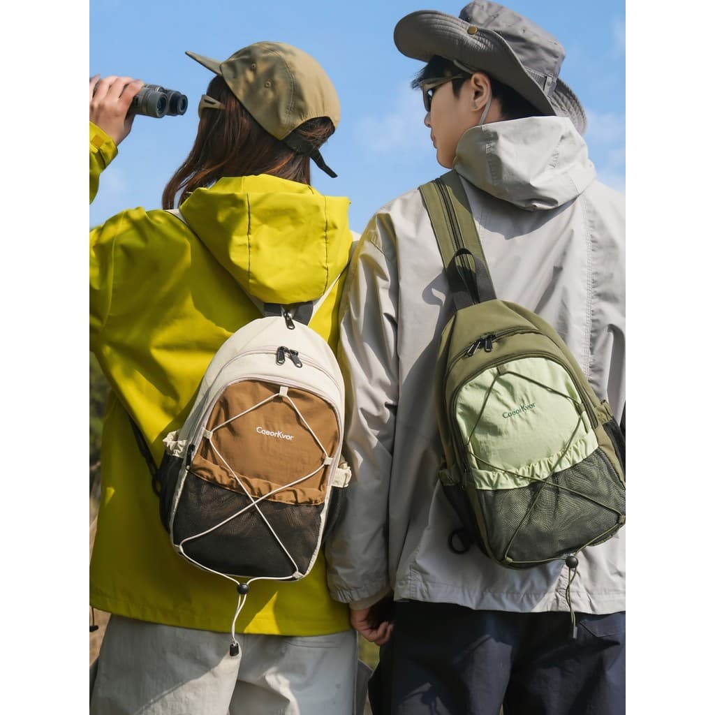 Japonês Retro atado Mini mochila feminina ciclismo ao ar livre saco do mensageiro masculino lazer esportes multifunciona