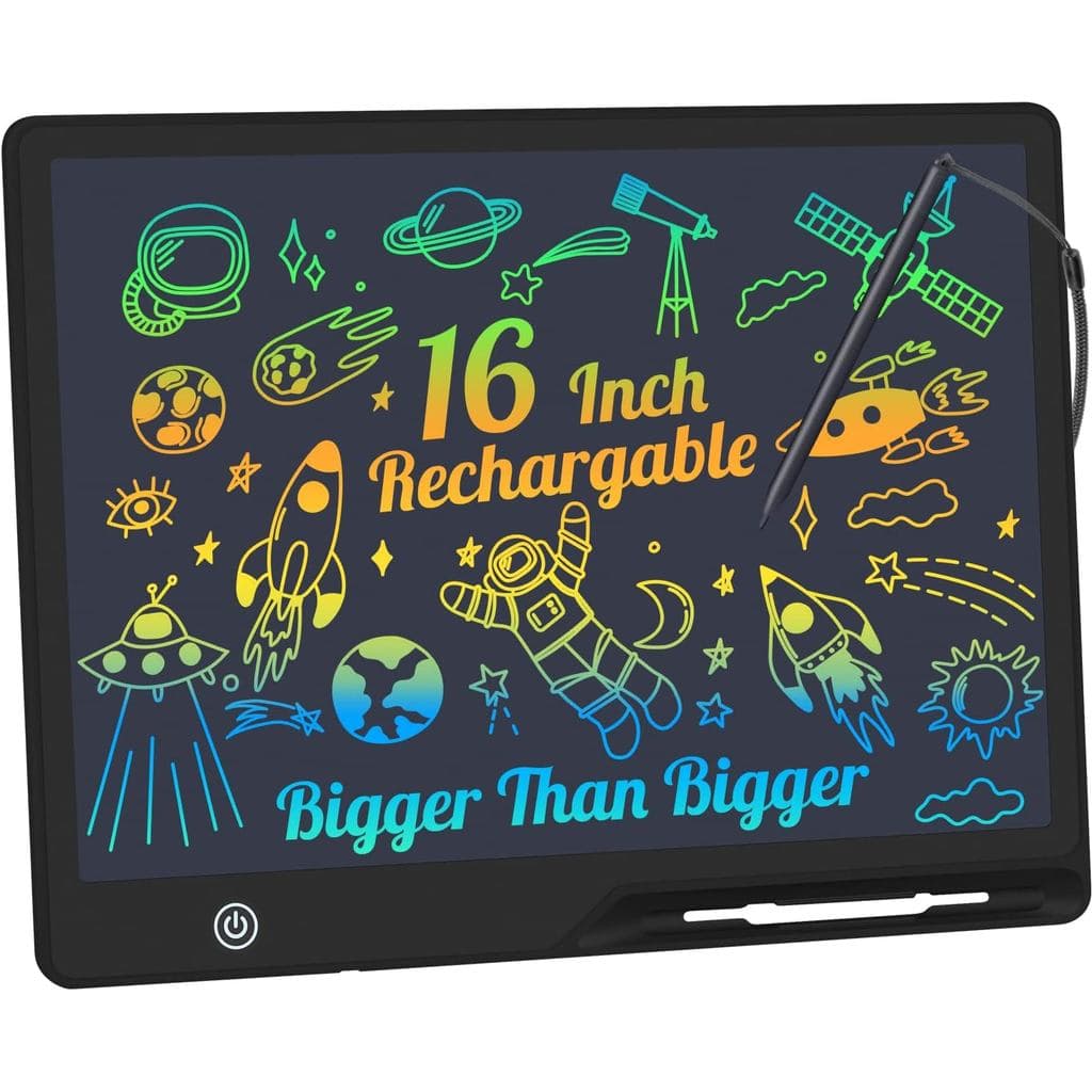 Tablet de Escrita LCD, Tela Colorida de 16 Polegadas, Quadro de Desenho Recarregável, Brinquedos Educativos para Criança