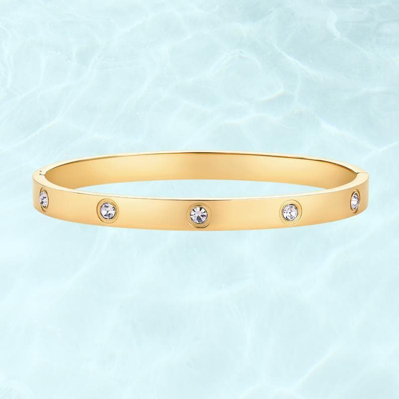 PAVOI Pulseiras de Amor Impermeáveis para Mulheres - Pulseira Articulada Banhada a Ouro 14K com Zircônia Cúbica - Pulsei