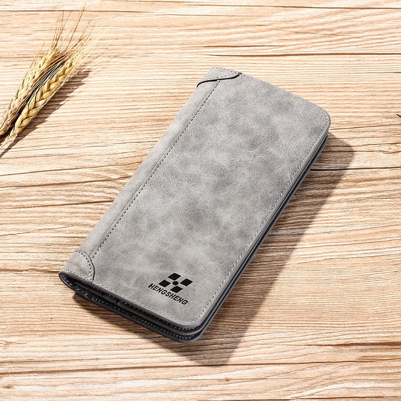 carteira masculina com ziper carteira masculina Carteira masculina genuína ultrafina para estudantes jovens Street Wear