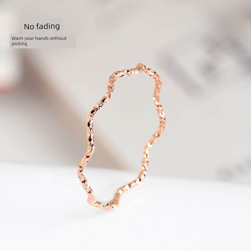 anel de namoro kit anel Ins Feminino Monotonoso Nicho 18k Anel de Cauda de Ouro Colorido Anel Simples