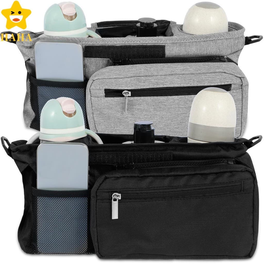 Organizador De Carrinho De Bebê Com 2 Suportes De Copo , À Prova D'água , Oxford , Bolso Removível , Portátil , Shopbc35