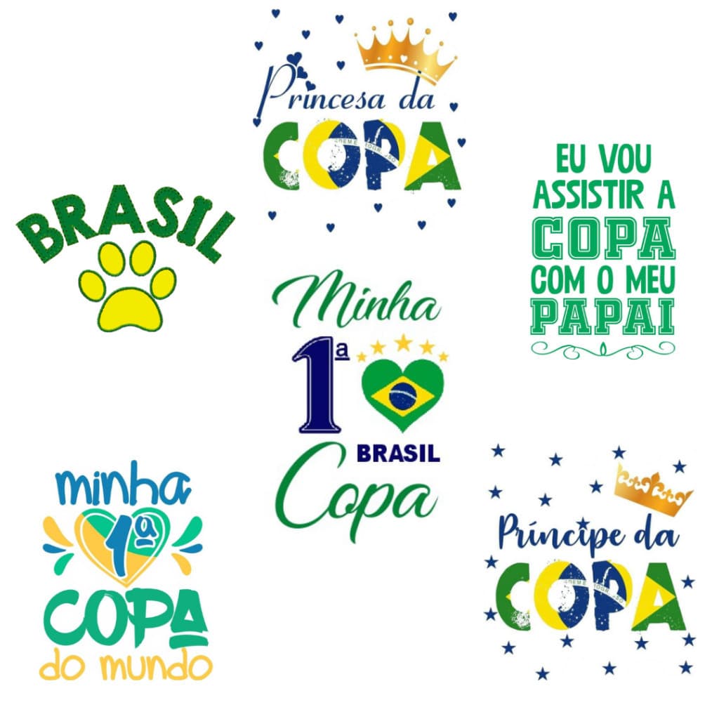 Aplique Termocolante Copa do Mundo Brasil Kit 6 Unidades ou Nome e Numero 8cm  para Camisetas Aplicação com Ferro Fácil