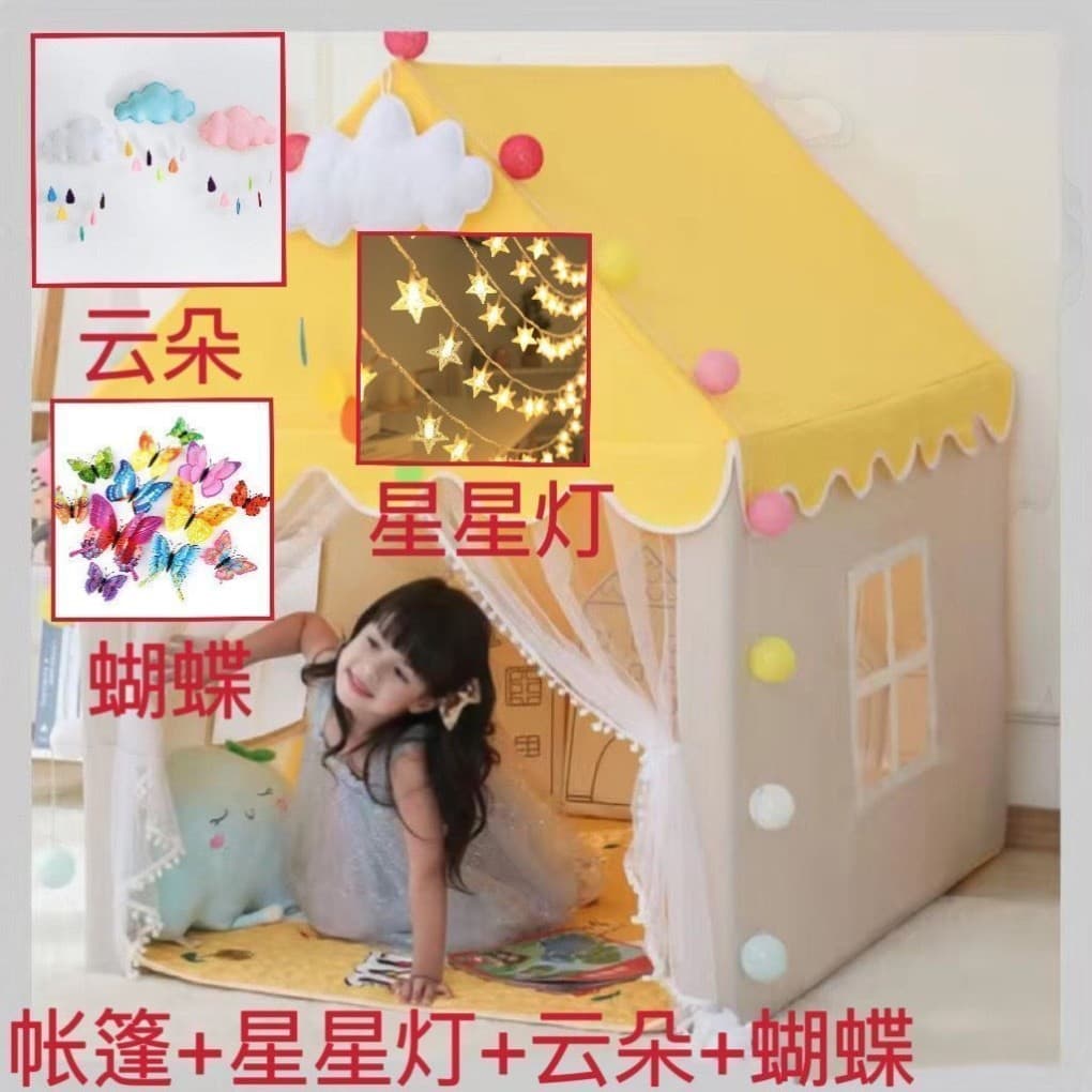 Tenda infantil interior Playhouse pequena casa castelo princesa casa dormir jogar casa brinquedo mosquiteiro presente de