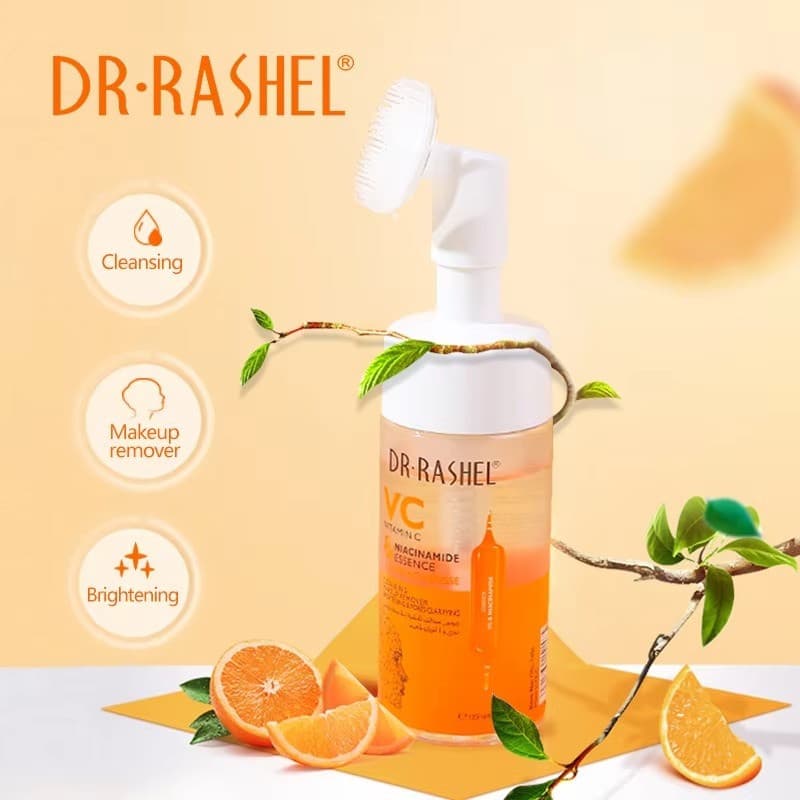Mousse de Limpeza Facial DR RASHEL Skin Care VC & Niacinamida 125ml, Clareadora e Iluminadora