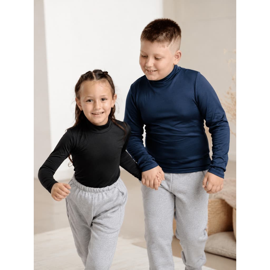 Kit 2 Blusa Térmica Infantil Peluciada Sortida Gola Alta Menino e Menina Segunda Pele Flanelada