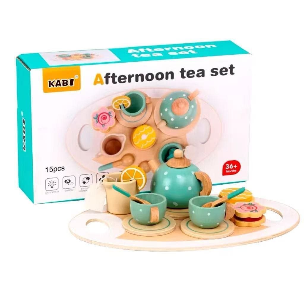 Conjunto de Chá e Café de Madeira, Brinquedo Educativo Montessori para Crianças