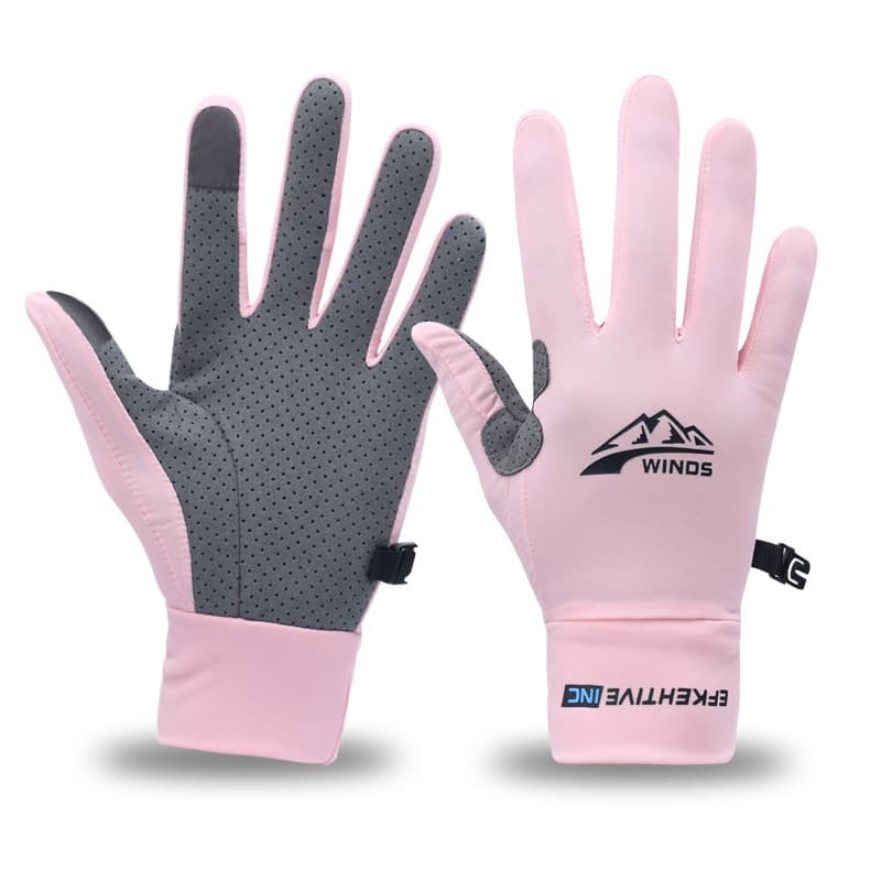 Luvas de seda gelo esportes Fitness ciclismo luvas meio dedo tela sensível ao toque luvas de pesca respirável Sunscre