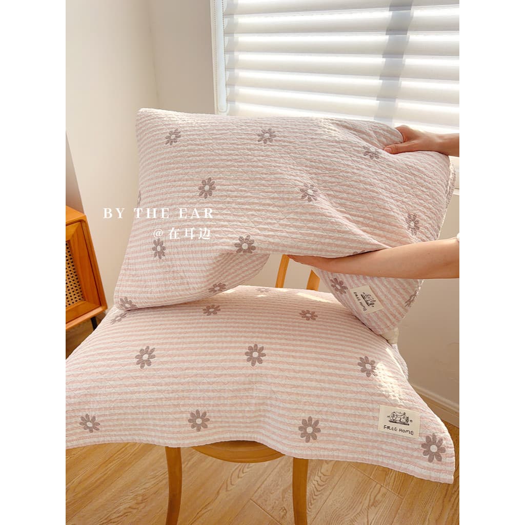 Padrão rosa pequena flor pedido travesseiro toalha de algodão puro feminino respirável um par absorvente de suor domésti