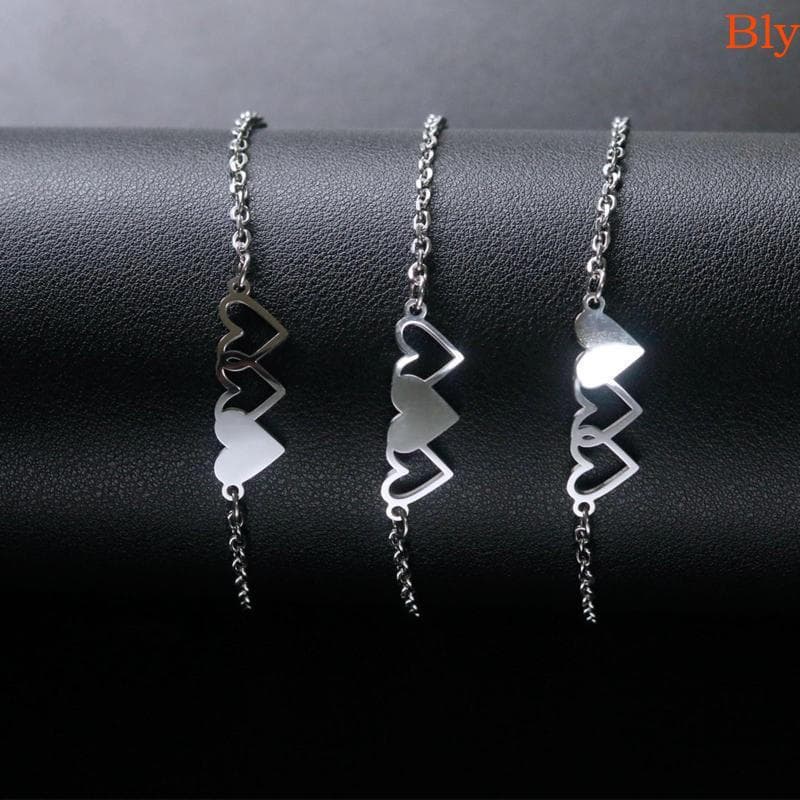 Bly 3 Irmãs Pulseiras Melhores Amigos Colar Para 3 Conjunto De 3 De Coração 3 BFF 3 Bestie Amizade De Longa Distância
