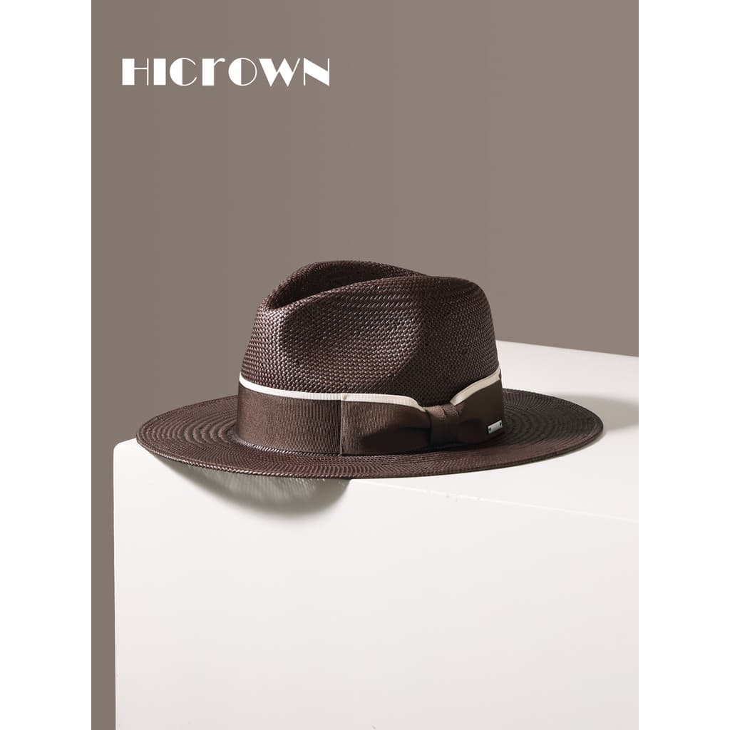 Chapéu de palha retrô britânico de três pontos, masculino, feminino, verão, aba larga, chapéu panamá, lazer, férias, gua