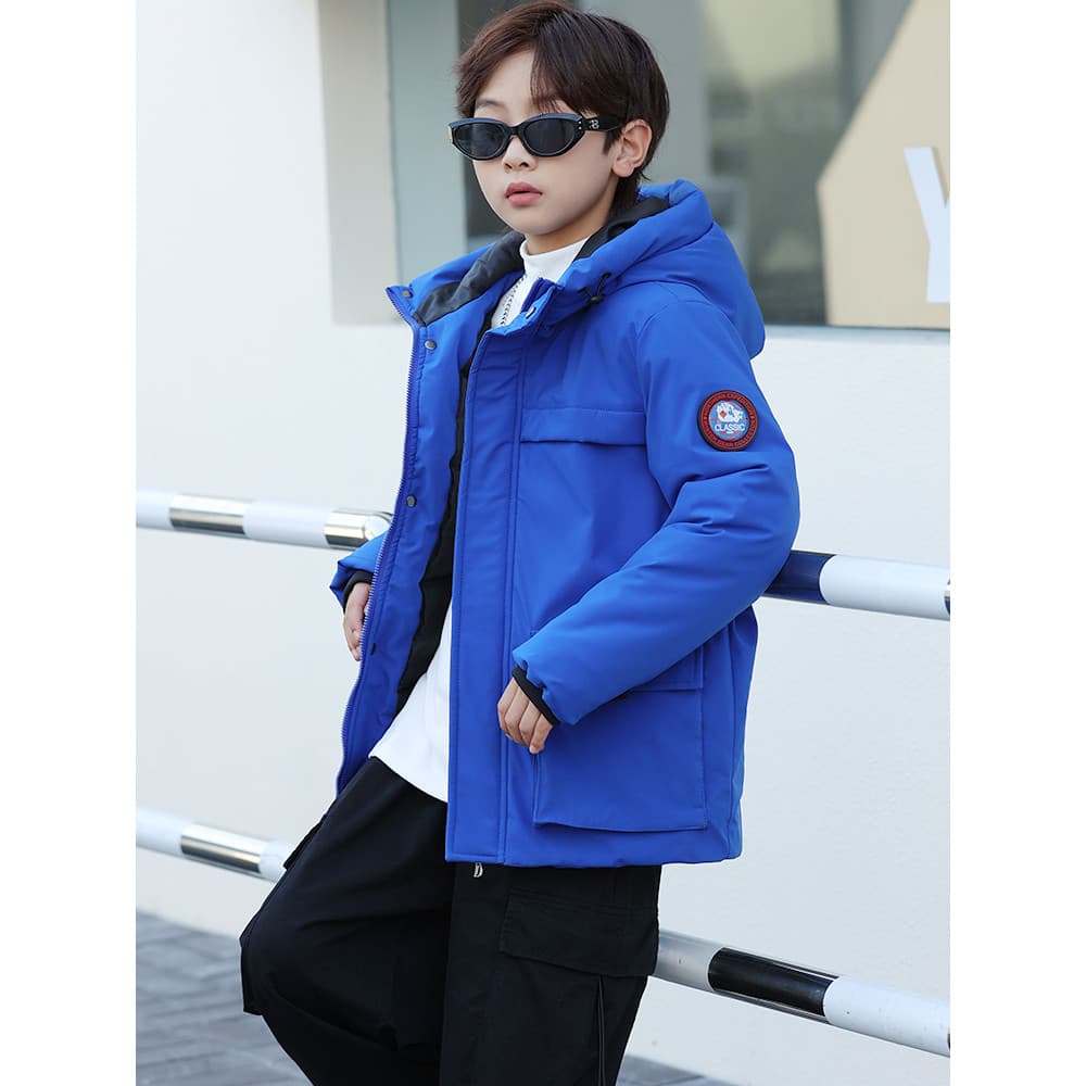 Jaqueta acolchoada de algodão para meninos inverno novo estilo jaqueta acolchoada de algodão infantil espessada média gr