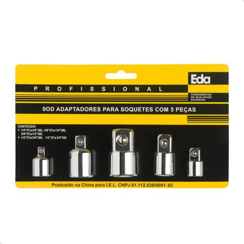 Kit Jogo De Adaptadores Para Soquetes Com 5 Peças 90D Eda