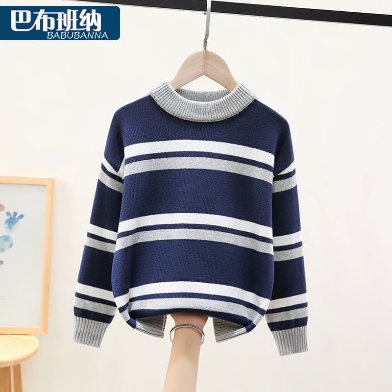 Meninos camisola 2026 novo estilo inverno forro de lã engrossado meninos crianças camisola de malha Base outono inverno