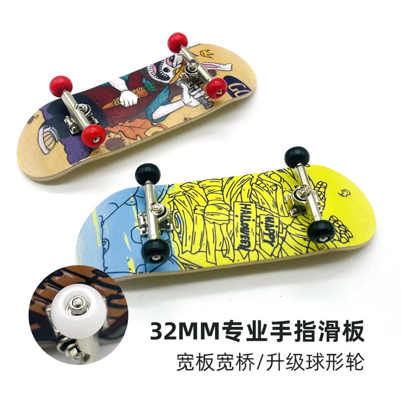 32mm dedo skate placa larga ponte larga profissional rolamento bola roda dedo skate crianças presente criativo palma ska