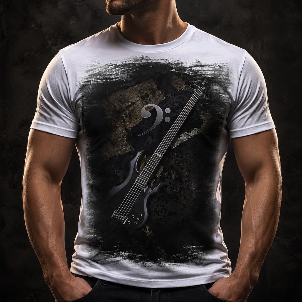Camiseta Contra Baixo Clave Fá 5 - Dicelli