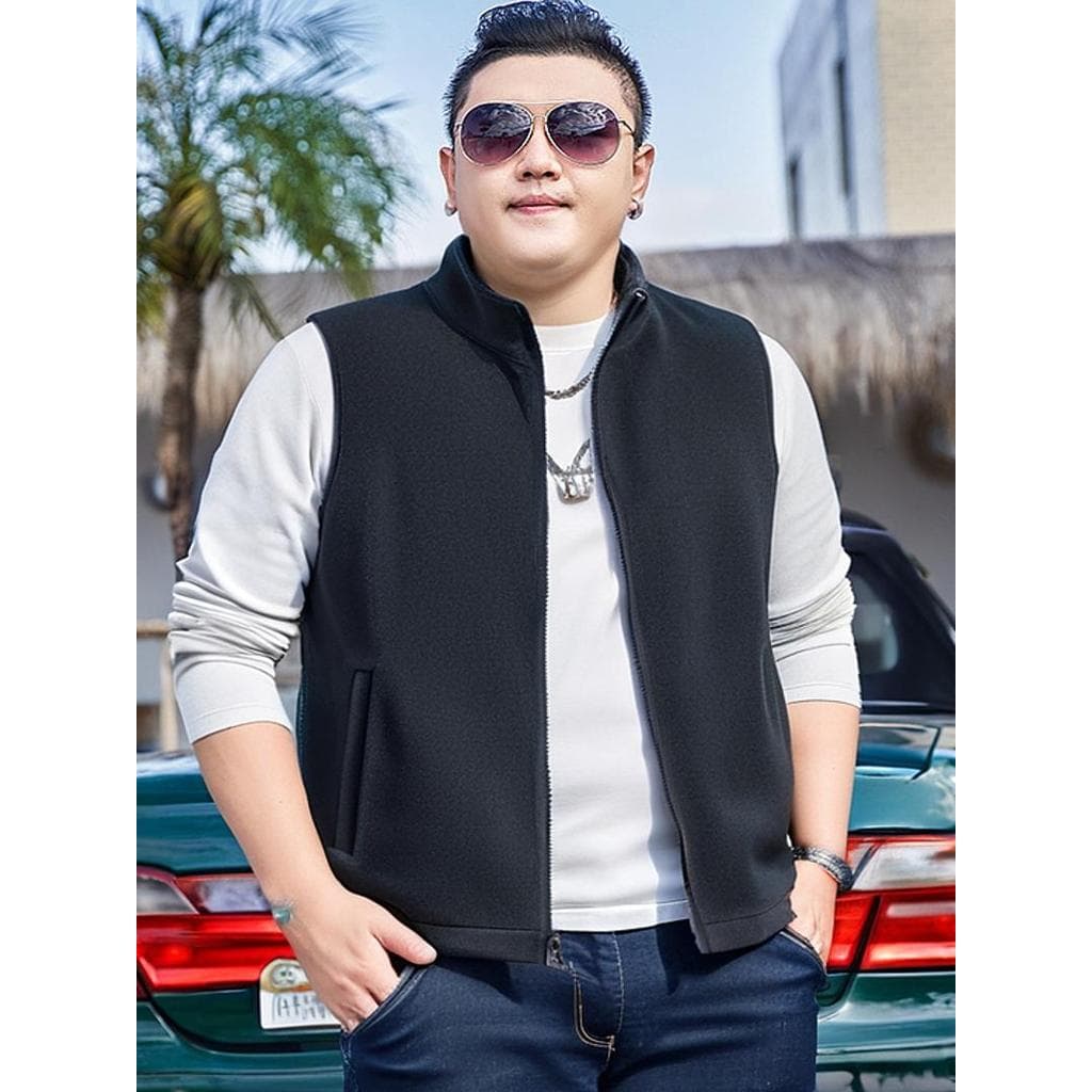 2024 novo estilo masculino outono inverno colete com zíper roupas de trabalho gordo sem mangas moletom jaqueta xxxxl