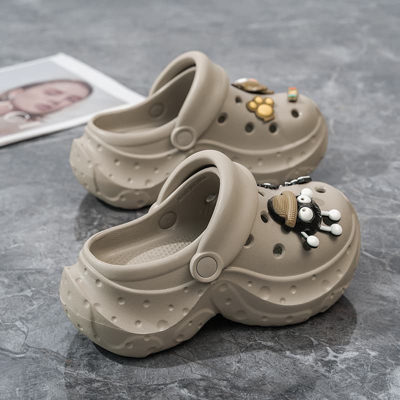 Baotou chinelos femininos verão exterior wear Super quente aumentado sandálias de duas peças meninas ao ar livre beira-m