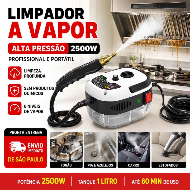 Limpador A Vapor Alta Pressao 2500W Portatil Vaporizador 110V 220V Para Casa Cozinha Carro Maquina