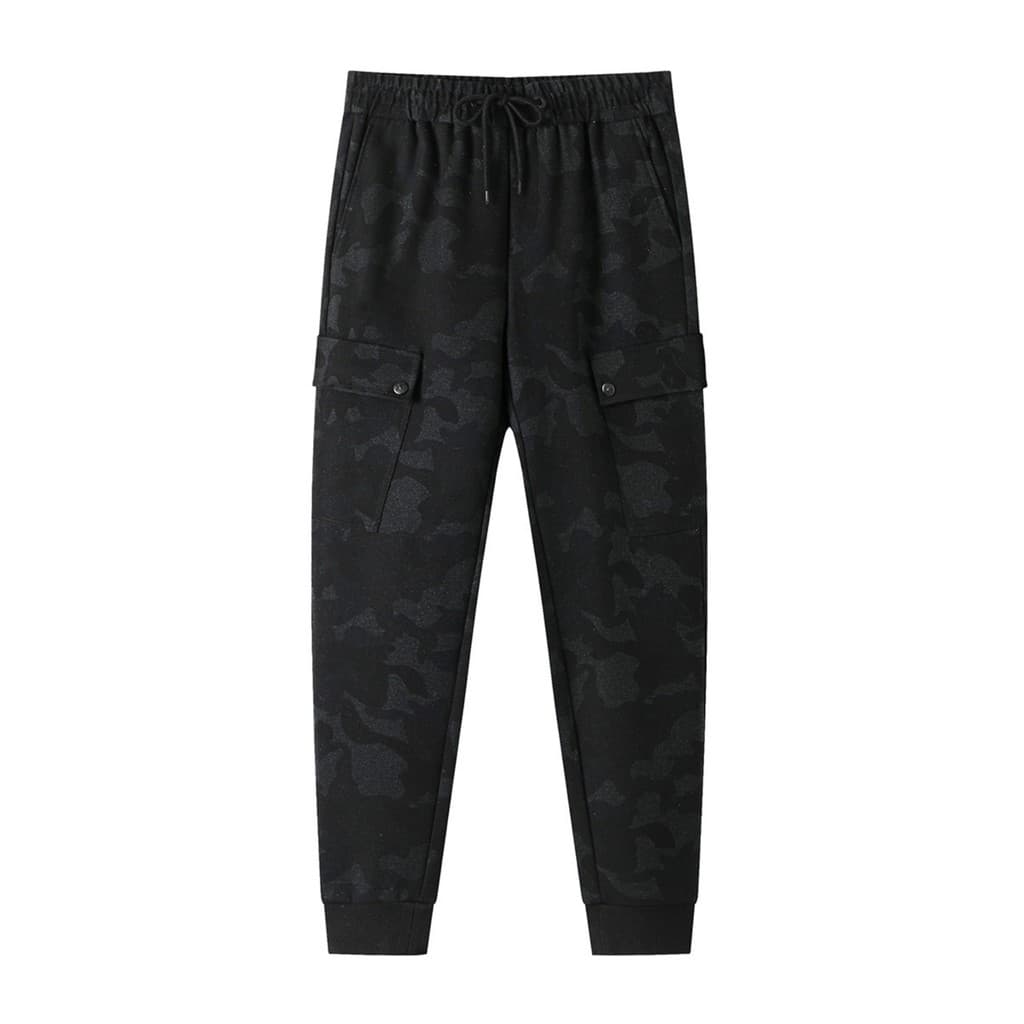 Corte do mar autêntico vazamento-escolha roupas masculinas inverno elástico cordão cintura camuflagem engrossado tornoze
