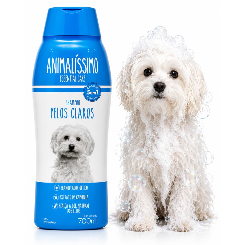 Shampoo Pet Cachorro Cão Essential Care 700ml Animalissimo - Branqueador