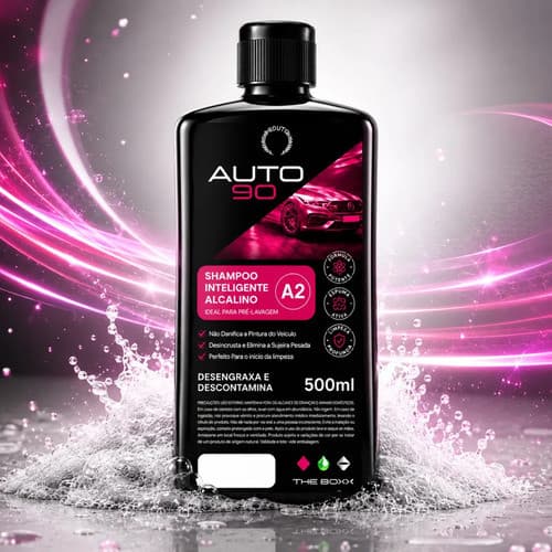 Shampoo Inteligente Alcalino Desengraxante AUTO90 A2 500ml Para Limpeza Automotiva E Oficina
