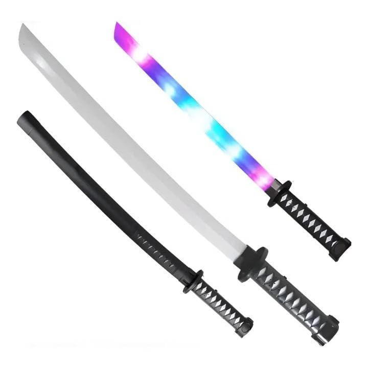 Brinquedo Espada Samurai Ninja Som E Luz Colorida Sensor De Movimento
